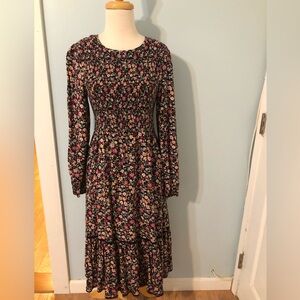 Lost + Wander Floral Boho Midi Dress Size Medium
